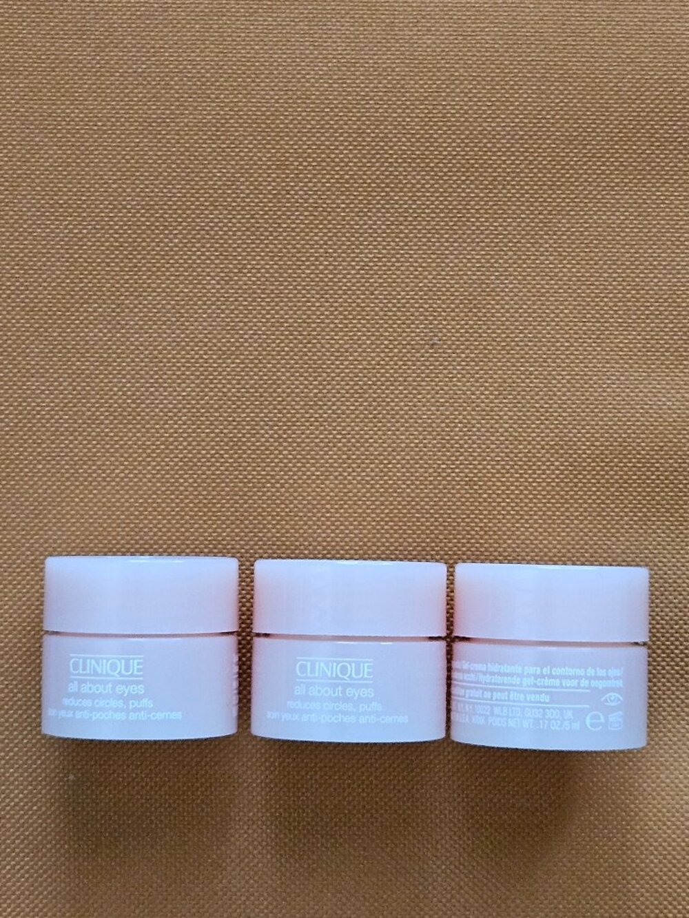 Clinique All About Eyes 3-Pack 0.17 oz 5ml Each Eye Cream New